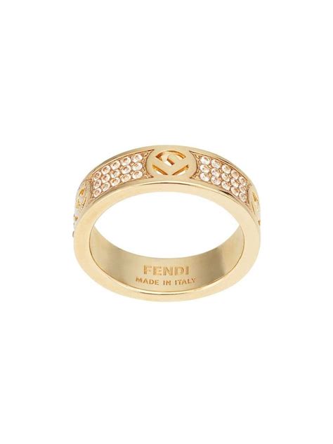 fendi crystal detail monogram ring|Fendi jewelry online.